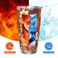 thumbnail image 6 of 20oz Car Cup Three-Piece Set Of Single Silver Edge No Smell Easy To Carry Heat Preservation For Daily Car Sports Travel Groovy Flowers, 6 of 8