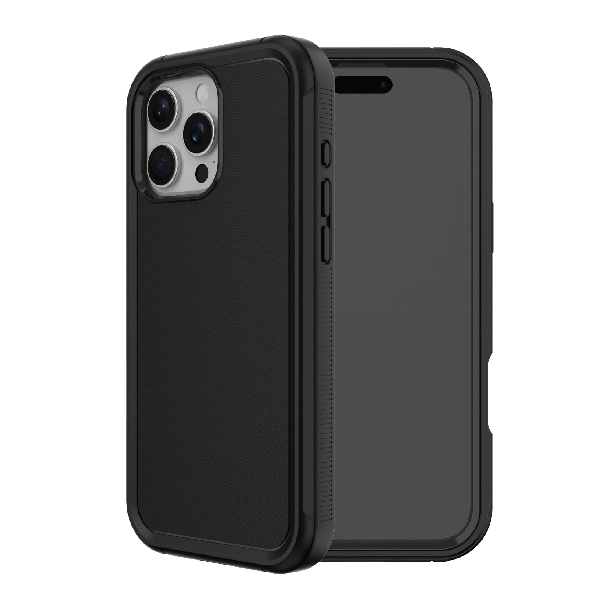 onn. Rugged Phone Case with Holster for iPhone 16 Pro Max - Black