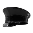 thumbnail image 1 of Sombrero de marinero con visera para vendedor de periódicos, ideal para bailes de máscaras de Halloween y presentaciones en el escenario. Negro, 1 of 9
