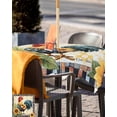 thumbnail image 5 of Fsddascl Retro Rooster Outdoor Tablecloth - 54x54 Inch Square Dining Table Cover, Sunflower Animals Checkered Farmhouse Waterproof Outdoor Table Cloth with Umbrella Hole & Zipper for Picnic/Patio, 5 of 7
