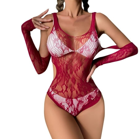 

Zuwimk Babydoll Lingerie For Women Women Lingerie Lace Chemise Sleepwear Babydoll Teddy Lingerie Red One Size
