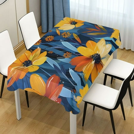 

ALAZA Flower Painting Rectangle Tablecloth Tablecover Dinning Table Cloth 60 x60