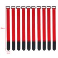 thumbnail image 1 of 10Pcs Nylon Cable Ties Reverse Buckle Strap 2cm Width Reusable Magic Self Adhesive Tape Fastener Hook Loop Fixed Strap Durable 30x2cm-Red 10Pcs, 1 of 6