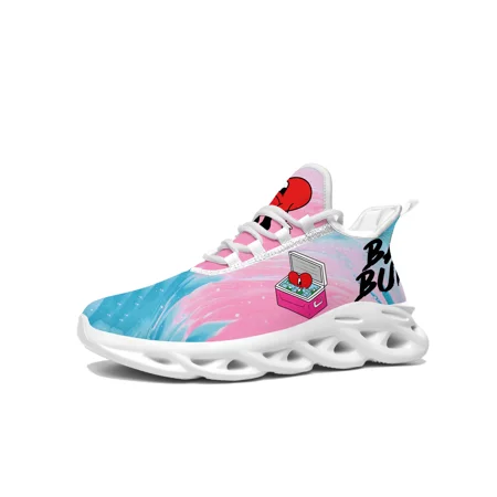 

Flats Sneakers Mens Womens Hot Hip Hop Rapper Sports Running Shoe Sneaker Lace Up Mesh Footwear Tailor-made Shoe White