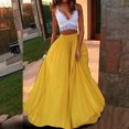 thumbnail image 2 of Moda mujer Primavera Verano cinturón botón cremallera cintura alta sólido Retro falda mujer plisado Wmkox8yi FGJ2636, 2 of 8
