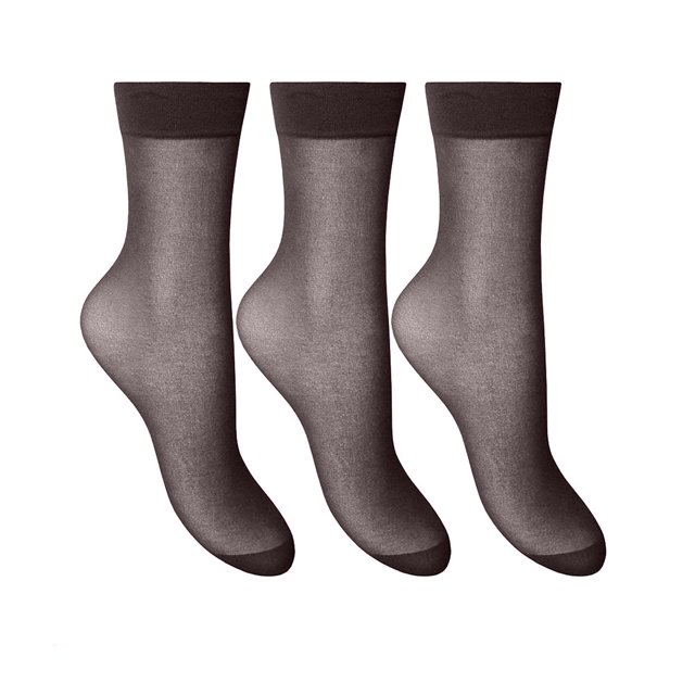 Joanna Gray - Medias tobilleras para chica mujer (3 pares) (Negro Barley)
