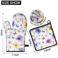 thumbnail image 6 of Floral Butterfly Pattern Kitchen Oven Mitt and Pot Holder Sets 2 Pcs for Baking, Cooking and Grilling, Heat Resistant Up To 392 °F, 6 of 7