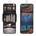 thumbnail image 5 of 3-Piece Travel Toiletry Set with Hanging Bag Cosmetic Pouch & Brush Roll for Travel Gym Camping Halloween Themed Illustration Book, 5 of 9