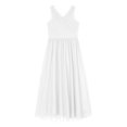 thumbnail image 3 of TiaoBug Kids Girls Sleeveless Chifon Wedding Dress Shiny V Neck Party Flower Girl Dresses Ivory 8, 3 of 5