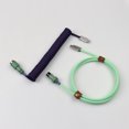 thumbnail image 1 of Usb c Coiled Gx16 aviator Cable Keyboard Cable Type c to Usb c Long Coiled Cable for Mechanical Keyboard, 1 of 4