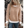 thumbnail image 4 of a.Jesdani Vogue Edge: Striped Viscose Sweater - Cozy Coffee Drop Shoulder, 4 of 8