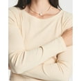 thumbnail image 4 of Real Essentials 4-Pack: Women's Long Sleeve Ribbed Knit Cotton Crew Neck Crop Top Shirt - (Available in Plus), 4 of 6