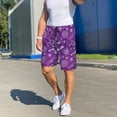 thumbnail image 6 of Honeii Purple Snowflakes Print Men's Pajama Sleepwear Shorts - a comfy pajama bottom and lounge short for Relaxed Home Wear-Medium, 6 of 6