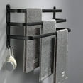 thumbnail image 1 of Bathroom Towel Racks, Black Wall Mounted Towel Bars For Shower And Kitchen, Waterproof Door Bars With Double Hook, 1 of 5