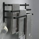 thumbnail image 1 of Toalleros de baño, toalleros negros montados en la pared para ducha y cocina, barras de puerta impermeables con doble gancho, 1 of 5