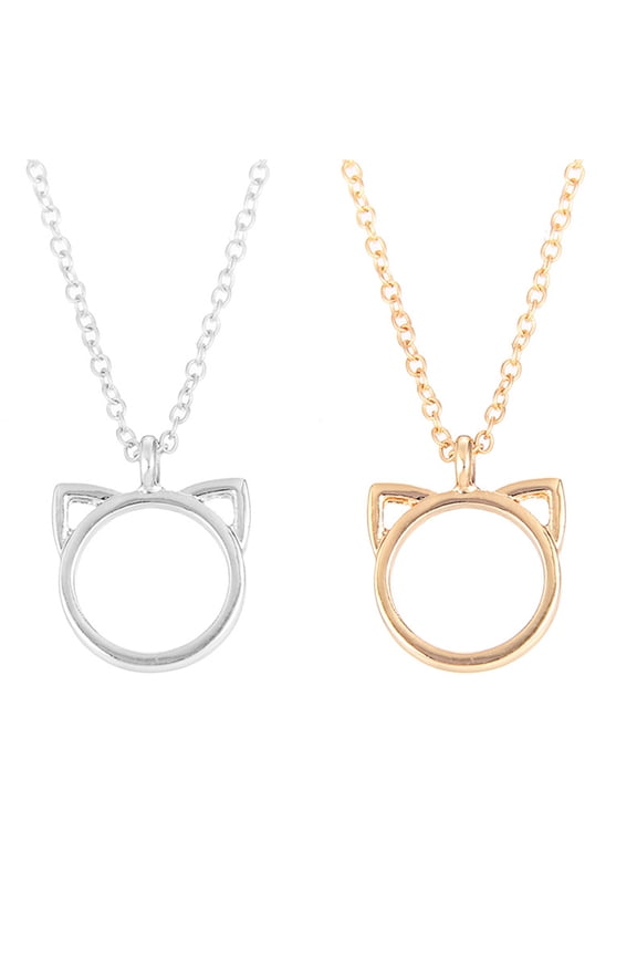 Cat Ear Animal Shape Pendant Sweater Chain Necklace