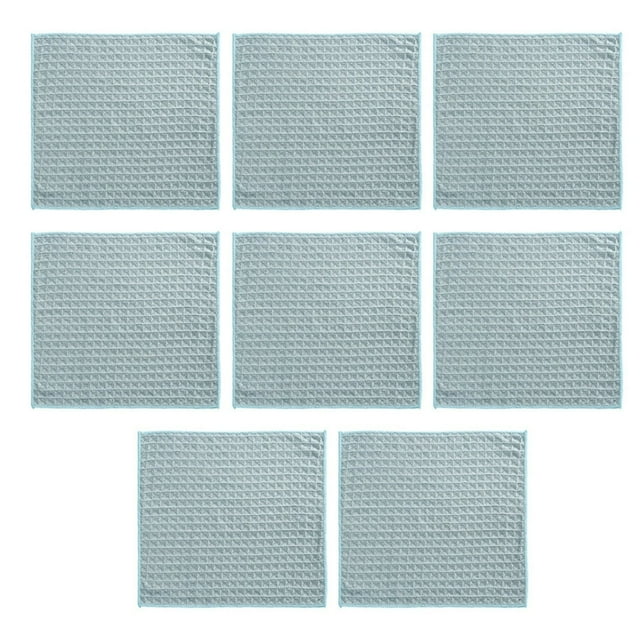 8Pcs Washcloths Microfiber Towel Rag Cleaning Cloth Waffle Pattern Restaurant Water-Absorbent Bar Tableware Kichen