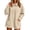 Beige, variant on Womens Winter Casual Fleece Peter Pan Collar Sweater Solid Color Long Sleeve Pullover Tops with Pockets