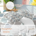 thumbnail image 2 of Blue Grey Duvet Cover Set Full Size, Morocco Geometric Plaid 4 Piece Soft Microfiber Bedding Set with 1 Duvet Cover, 1 Flat Sheet, 2 Pillowcases, 2 of 9