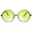 Black Yellow, variant on Round Circle Lens Hippie Metal Rim Gradient Sunglasses Silver Blue