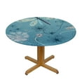 thumbnail image 3 of HAOXIT Decorative Round Fitted Tablecloth, Elastic Edged Polyester Table Pad, Print Fabric Table Cover, Fits Round Table , for Indoor Outdoor Patio Use 46-50, 3 of 8