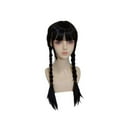 thumbnail image 3 of Peluca ajustable larga, negra y lisa para disfraz de Halloween. Peluca para niña, ideal para fiestas de cosplay., 3 of 9