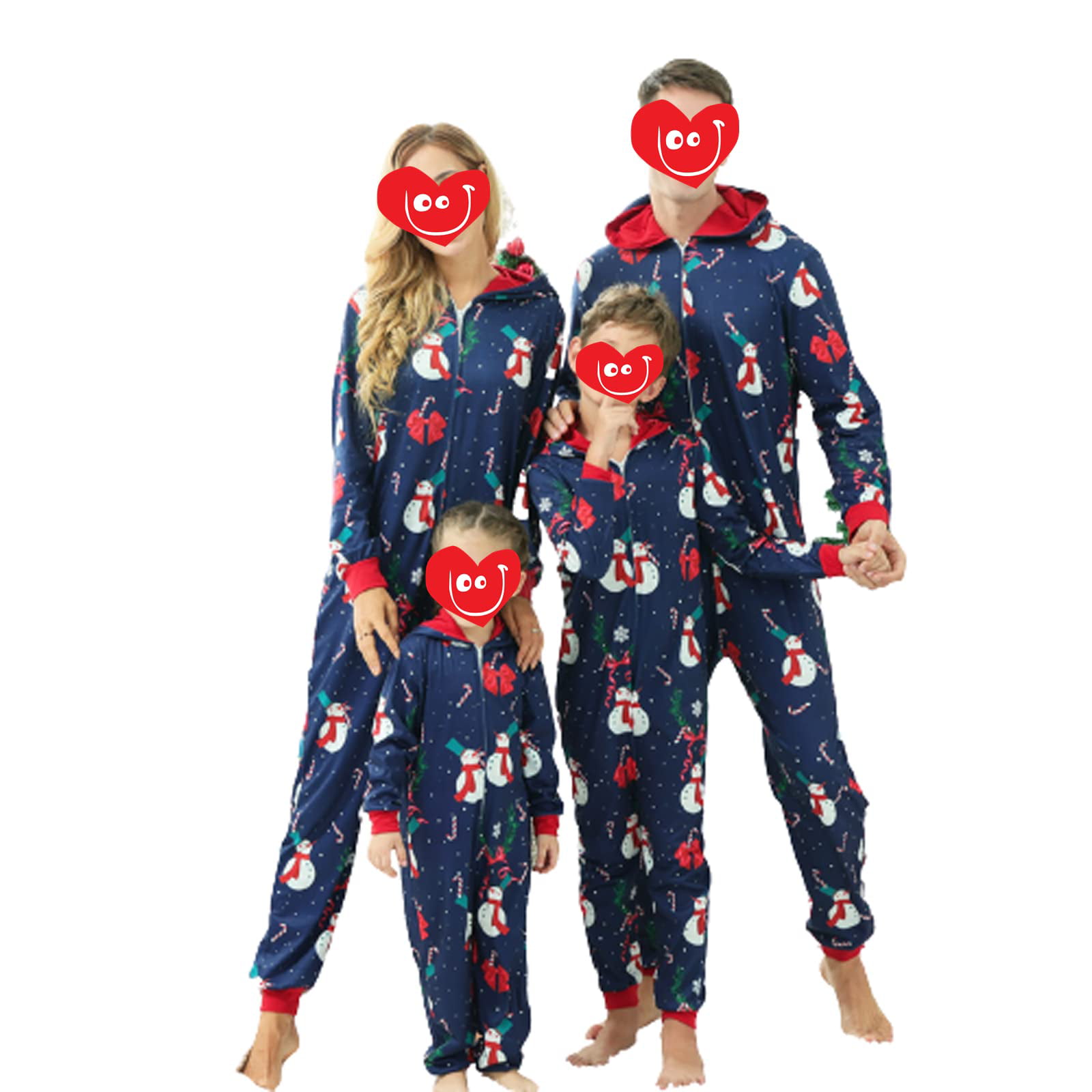 Disclose to punish Initially Christmas Family Matching One-Piece Pajamas Zip up Hooded Romper Long  Sleeve Jumpsuit Holiday Loungewear Sleepwear - Walmart.com