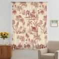 thumbnail image 3 of Tropical Plants Sheer Curtains 54" Long, Farmhouse Retro Elephant Tiger Leopard Light Filering Curtains, Breathable Simi Curtain Privacy Drapes for Kitchen Bathroom Nursery Small Window Treatment, 3 of 9