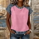 thumbnail image 2 of Camiseta de Moda de Verano de Color Sólido de Cuello Redondo de la Camiseta de la Mujer de Manga Corta de la Camiseta de la Camiseta de la Camiseta de la Camiseta de la Camiseta de la Camiseta de la, 2 of 7