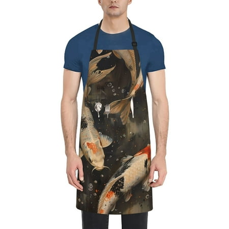 

Coaee Koi Fish Tranquility for Waterproof Apron for Unisex Adult with Adjustable Bib Apron