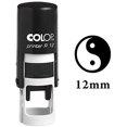 thumbnail image 2 of YIN YANG Self Inking Mini Rubber Stamp Colop Round Decorative Teachers Stamps 12mm, 2 of 4