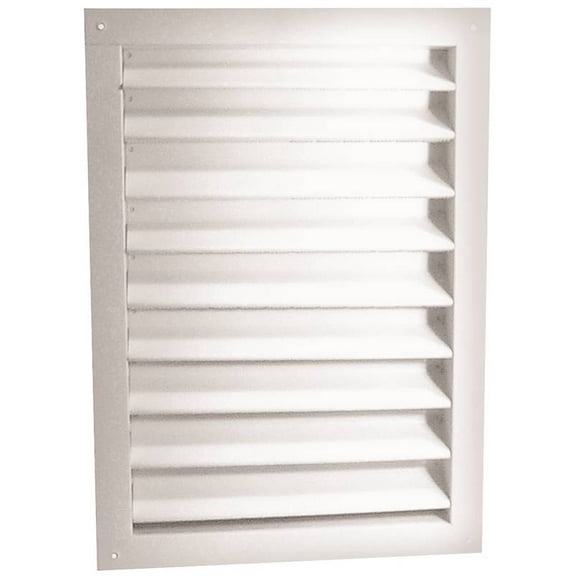 Master Flow DA1212W Dual Louver, 14-3/4 in L, 14-1/2 in W, Aluminum, White