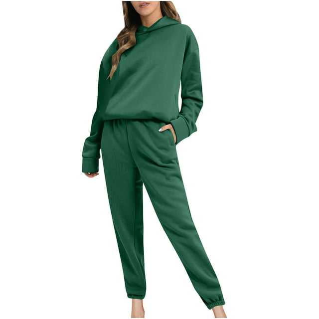 Timegard Ensembles de Survêtement pour Femmes 2 Pcs Tenues Chandails à Capuche Surdimensionnés Pantalons à Bas Resserré avec Poches Ensemble de Sport
