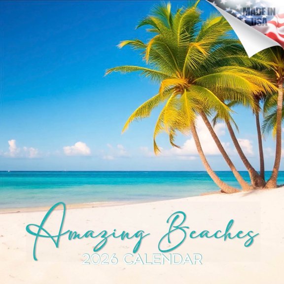 2025 2026 Tropical Beaches Calendar - Islands Monthly Wall Calendar - 12 x 24 Open - Thick No-Bleed Paper - Giftable - Academic Teacher's Planner Calendar Organizing & Planning - Made in USA