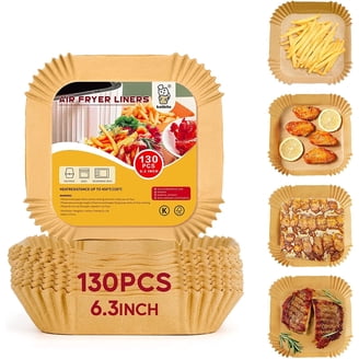 K'Tores Spice Co 125 PCS Square Disposable Air Fryer Liners - 8 Inch Paper Liners