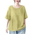 thumbnail image 2 of ClodeEU Women's Oversized T Shirts, Loose Fit Tunic Tshirts, Casual Summer Short Sleeve Tops, Army Green,Womens Plus XXL, 2 of 6