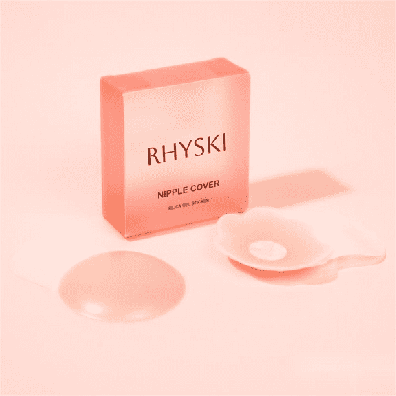 Rhyski Lifting Nipple Covers for Women,2 Pairs Silicone Reusable Pasties with Travel Case,Waterproof Sticky Bra