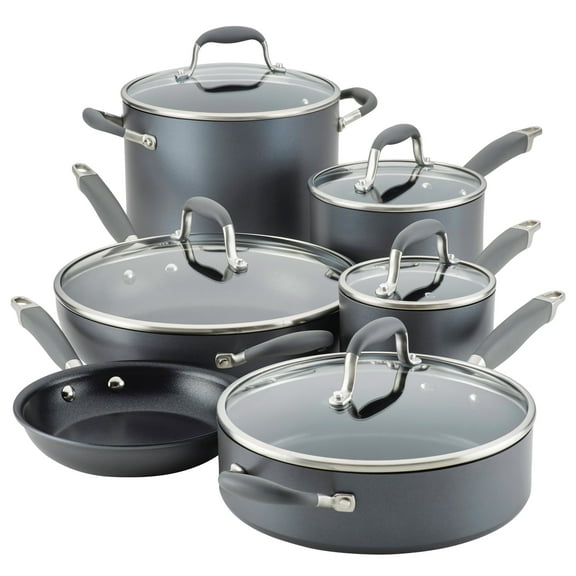 Anolon Advanced Home 11 Piece Hard-Anodized Nonstick Cookware Set, Moonstone