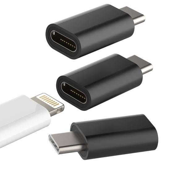 Lightning Female to USB C Male Charger Cable Adapter (3pack) for iPhone 17 16 15Pro Max for iPad 10 Air4/5 Mini6 Pro 12.9 Compatible for Samsung Galaxy S22 S23 S24 Flip Type C Charging Cord Converter
