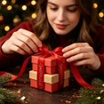 thumbnail image 5 of Clearance Under $1 Festive Christmas Ribbon for Mantels Trees and Wreaths, Satin-Like Holiday Ribbon, 5 of 7