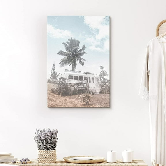 PixonSign Canvas Print Wall Art Mid-Century Modern Home in Desert Nature Wilderness Photography Modern Art Rustic Landscape Colorful Multicolor Ultra for Living Room, Bedroom, Office - 32"x48"