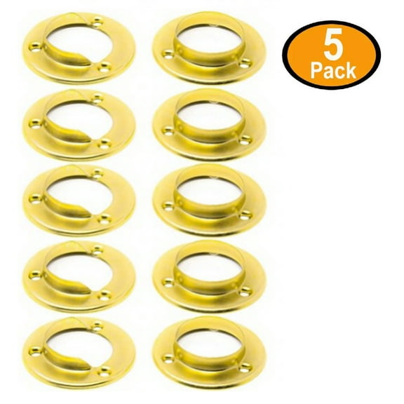 Everbilt Gold Color, Metal, Curtain Pole Holders, Closet Rod Sockets, 5 Pairs
