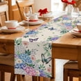 thumbnail image 5 of Watercolor Flowers Table Runner 36 Inches Long Farmhouse Dress Scarves, Spring Floral Butterflies Botanical Beige Dining Tablerunner for Coffee Table/Kitchen Island/Party Décor, Small 13" x 36", 5 of 8