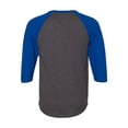 thumbnail image 3 of Champion Mens Ringspun Slub Baseball T-Shirt (CP75), Charcoal Heather/Athletic Royal, Small, 3 of 3