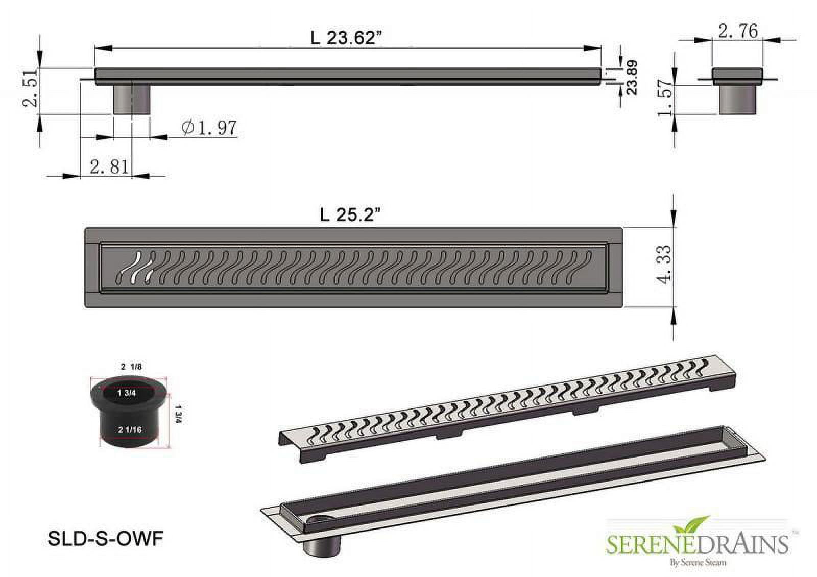 Side Outlet Linear Shower Drain 24 Inch With Hair Trap by SereneDrains – Shower  Drains Shop