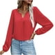 thumbnail image 1 of Tops de Mujer Camisas de Manga Larga Otoño Satén Socket V-Cuello Blusas de Viaje de Color Sólido Camisa Odeerbi ODB149921, 1 of 8