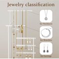 thumbnail image 3 of NIFFGAFF Jewelry Holder Organizer Stand - Adjustable Tall 17.5" (Max), Sturdy Jewelry Hanger for Necklaces, Earrings, Bracelets, Rings, Jewlery Display and Storage, White, Metal, 3 of 7
