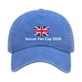 thumbnail image 2 of LIZUOJUN Soccer Baseball Cap Cotton Breathable Adjustable Baseball Hat Embroidered Printed Unisex European Style for Watching Games Outdoor Activities Fan Accessories,Blue, 2 of 4