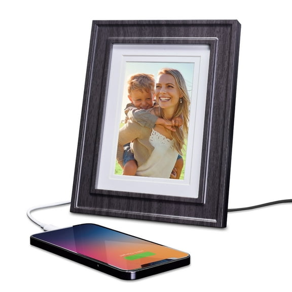 iHome Picture Frame with 3 USB Chargers, Accommodates 5x7 or 4x6 Photos (iPF30)