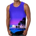 thumbnail image 2 of LSLJS Mens Beach Tank Top Summer Sunset 3D Graphic Print Quick Dry Sleeveless Tee Shirt Gym Workout Tanks, 2 of 7